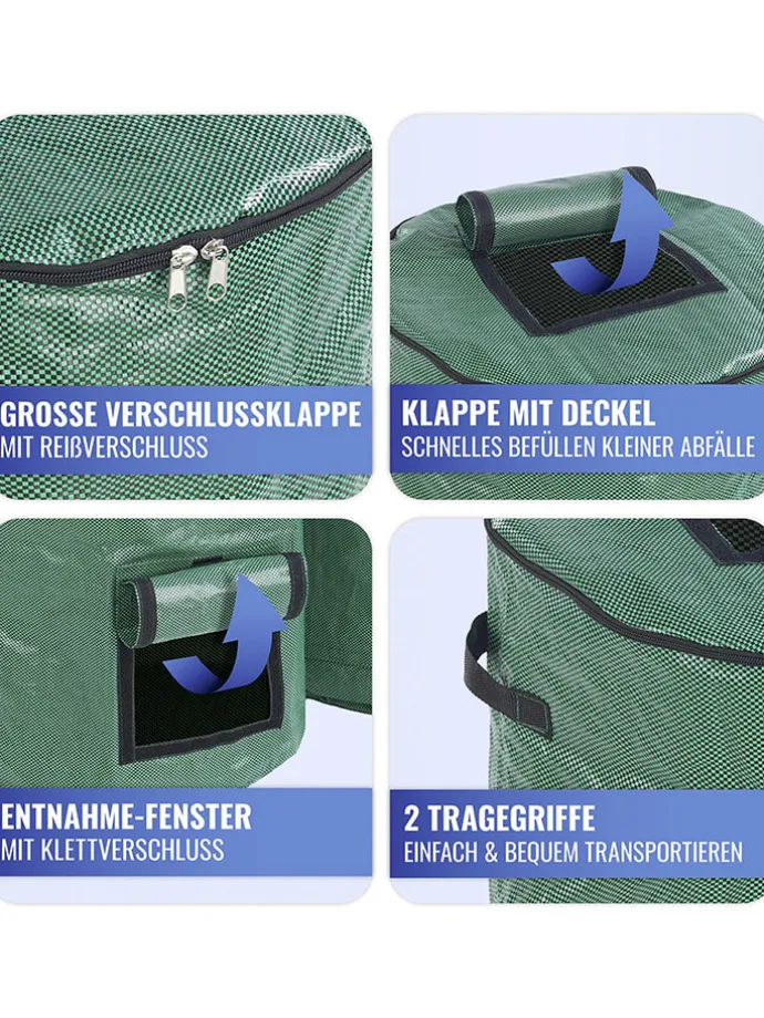 2er-Set: Komposttaschen in Grün, 2x 125 l