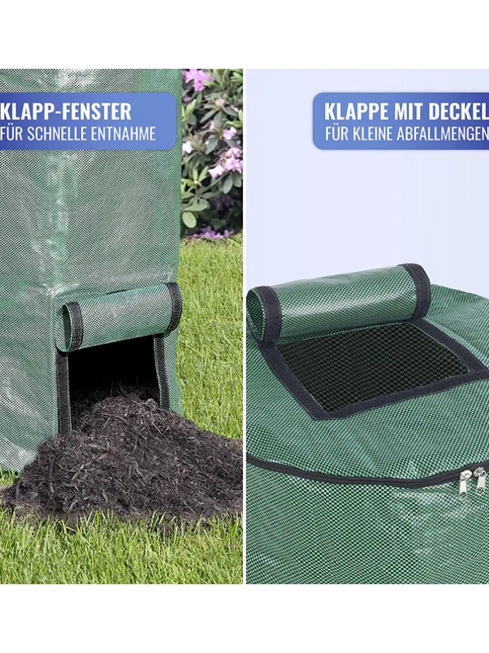 2er-Set: Komposttaschen in Grün, 2x 125 l