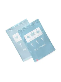 2er-Set: Kompressionsbeutel "Roll up S" in Hellblau - (L)50 x (B)35 cm