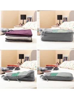 4er-Set: Kompressions-Organisationstaschen in Grau