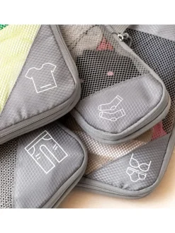 4er-Set: Kompressions-Organisationstaschen in Grau