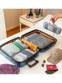 4er-Set: Kompressions-Organisationstaschen in Grau