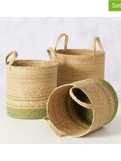 3er-Set: Körbe "Agostina" in Beige/ Grün