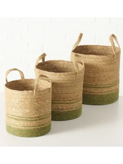 3er-Set: Körbe "Agostina" in Beige/ Grün