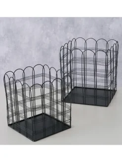 2er-Set: Körbe "Weiry" in Schwarz