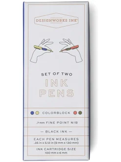 2er-Set: Kugelschreiber in Blau/ Khaki/ Orange - (L)13 cm