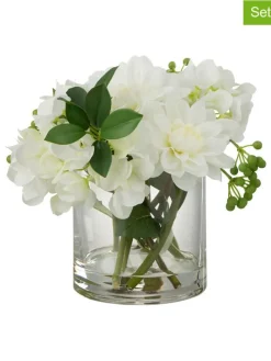 2er-Set: Kunstblumen "Dahlie" in Weiß - (H)28 x Ø 23 cm