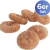 6er-Set: Kupferschwämme in Hellbraun - Ø 9 cm