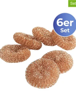 6er-Set: Kupferschwämme in Hellbraun - Ø 9 cm