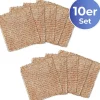 10er-Set: Kupfertücher in Hellbraun - (L)16 x (B)13 cm