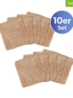 10er-Set: Kupfertücher in Hellbraun - (L)16 x (B)13 cm