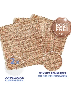 10er-Set: Kupfertücher in Hellbraun - (L)16 x (B)13 cm