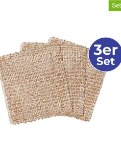 3er-Set: Kupfertücher in Hellbraun - (L)16 x (B)13 cm