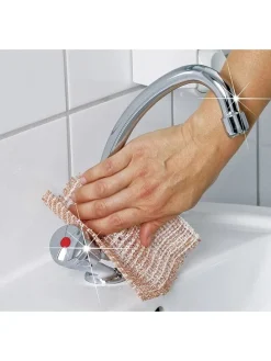 3er-Set: Kupfertücher in Hellbraun - (L)16 x (B)13 cm