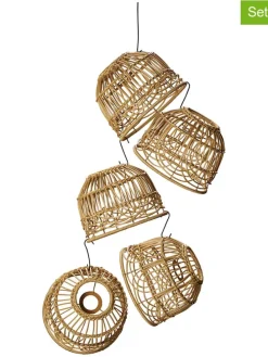 5er-Set: Lampenschirme für Lichterketten in Beige - (H)8 x Ø 20 cm