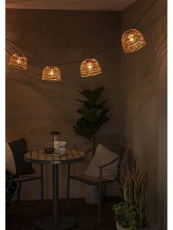 5er-Set: Lampenschirme für Lichterketten in Beige - (H)8 x Ø 20 cm