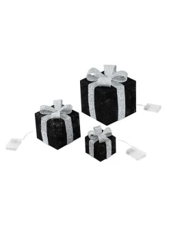 3er-Set: LED-Dekoleuchten in Schwarz