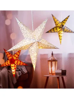 3er-Set: LED-Dekoleuchten in Rot/ Silber/ Weiß - Ø 60 cm