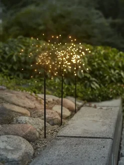 3er-Set: LED-Gartenstecker "Firework Outdoor" in Schwarz - (B)65 x (H)200 cm