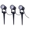 3er-Set: LED-Gartenstecker in Schwarz - (H)9 x Ø 4 cm