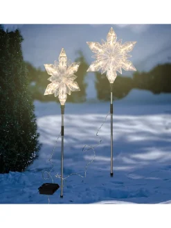 2er-Set: LED-Gartenstecker in Warmweiß - (H)66 cm