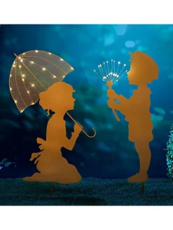 2er-Set: LED-Gartenstecker in Kupfer