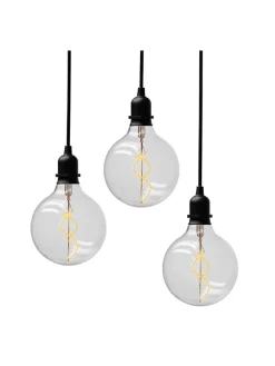 3er-Set: LED-Glaskugeln - (H)100 x Ø 12,5 cm