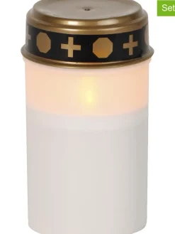 4er-Set: LED-Grablichter ''Serene'' in Weiß/ Gold - (H)12 x Ø 7 cm