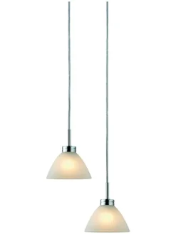 2er-Set: LED-Hängeleuchten "Arc" in Creme - (H)13,5 x Ø 12,5 cm