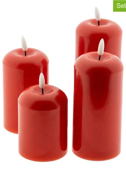 4er-Set: LED-Kerzen in Rot