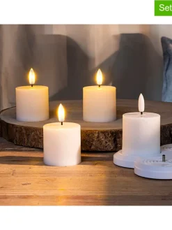4er-Set: LED-Kerzen in Weiß - (H)5 x Ø 5 cm