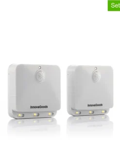 2er-Set: LED-Panel in Grau - (B)6 x (H)6 x (T)2 cm