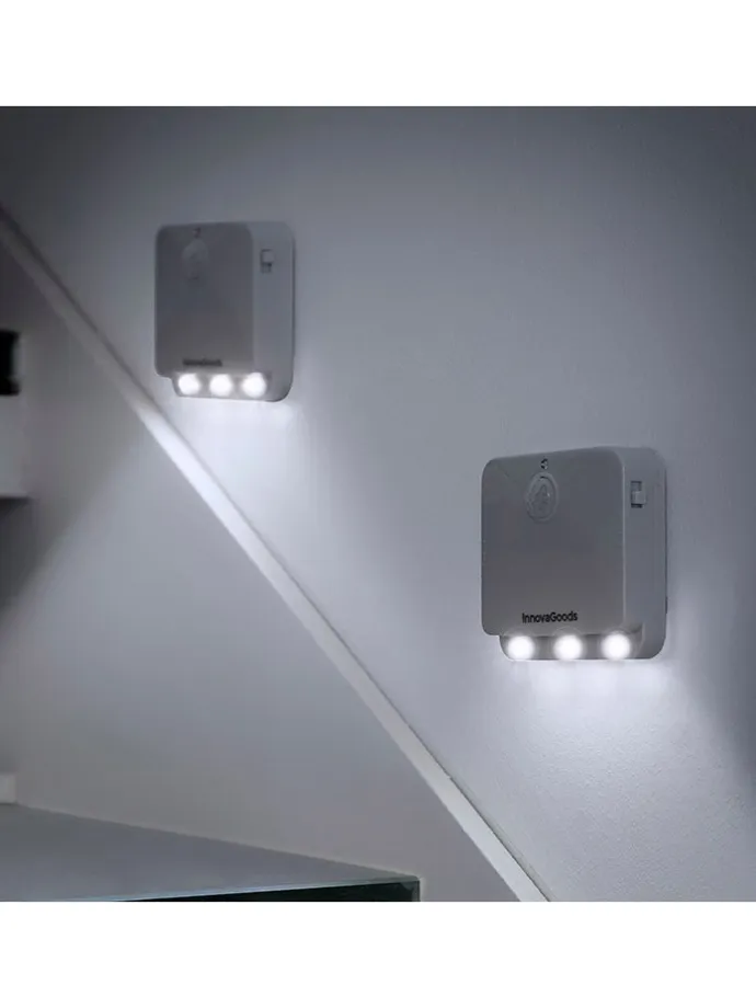 2er-Set: LED-Panel in Grau - (B)6 x (H)6 x (T)2 cm