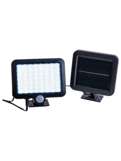 2er-Set: LED-Solar-Außenwandleuchten "Pepe" in Schwarz - (L)15 x (B)13 cm