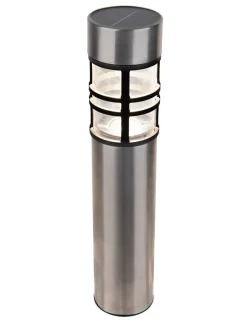 3er-Set: LED-Solar-Gartenspieße "Bobby" in Silber/ Schwarz - (H)42 cm