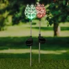 2er-Set: LED-Solar-Gartenstecker "Kristallblume" mit Farbwechsel - (H)65 cm