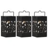 3er-Set: LED-Solar-Laternen "Izola" in Schwarz - (B)6 x (H)11 x (T)6 cm