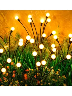 3er-Set: LED-Solarleuchten in Schwarz - (H)70 cm