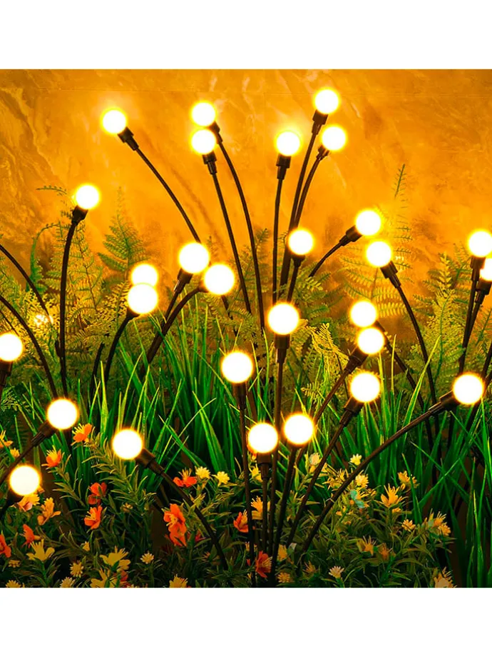 3er-Set: LED-Solarleuchten in Schwarz - (H)70 cm