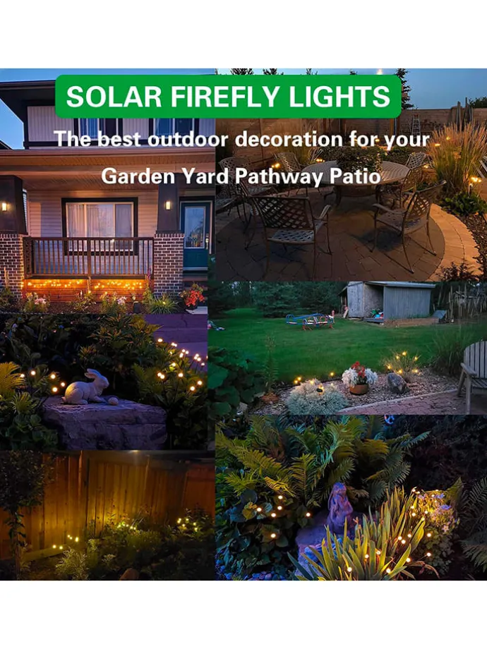 3er-Set: LED-Solarleuchten in Schwarz - (H)70 cm