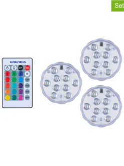 3er-Set: LED-Spots in Transparent - Ø 6,9 cm