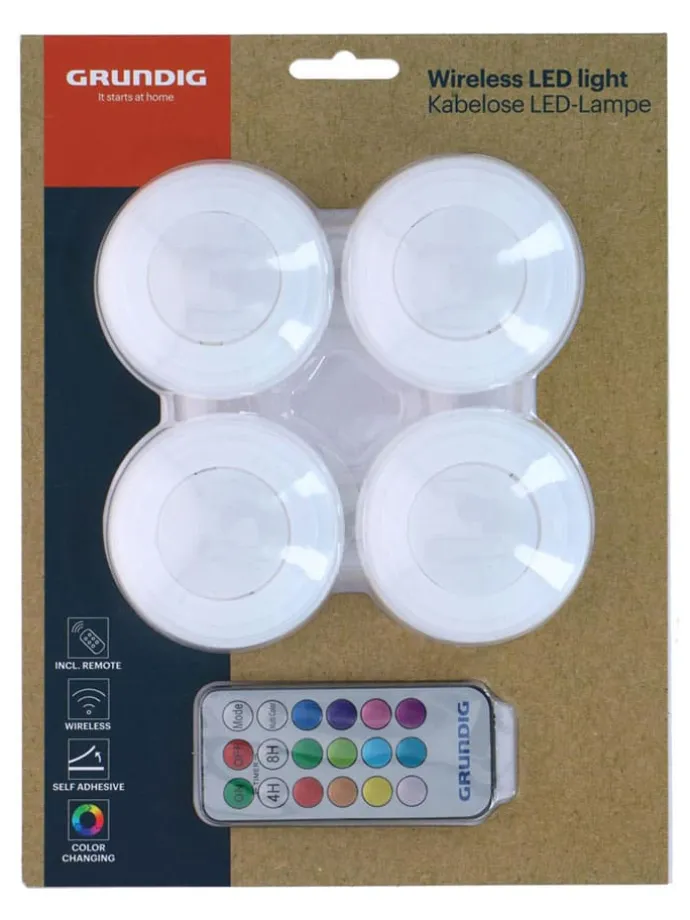 4er-Set: LED-Spots in Weiß - Ø 19 cm