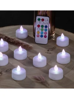 10er-Set: LED-Teelichter in Weiß - (H)4,1 cm - Ø 3,8 cm