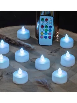 10er-Set: LED-Teelichter in Weiß - (H)4,1 cm - Ø 3,8 cm