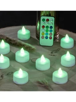 10er-Set: LED-Teelichter in Weiß - (H)4,1 cm - Ø 3,8 cm