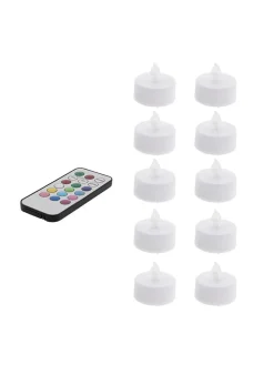 10er-Set: LED-Teelichter in Weiß - (H)4,1 cm - Ø 3,8 cm