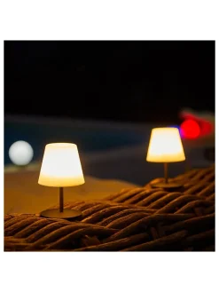 2er-Set: LED-Tischleuchten "Twins" in Weiß - (H)16 cm