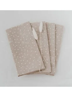 4er-Set: Leinen-Geschirrtücher in Beige - (L)45 x (B)45 cm