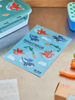 2er-Set: Lunchbox-Sticker "Dragon" in Bunt