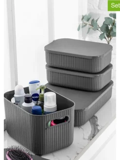 4er-Set: Make-Up Organizer in Grau